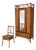 20th Century Victorian English Bamboo and Rattan Wardrobe with Chair, 1920, Set of 2 For Sale