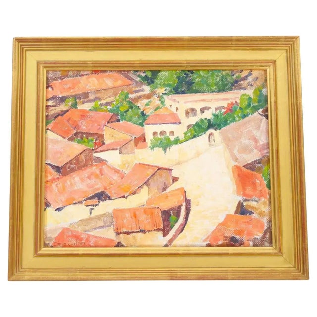 Mid 20th Century Gilt Wood Framed Oil / Board Painting For Sale - Image 12 of 13