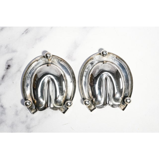 Rare Pair Sampson Mordan Antique Victorian English Sterling Silver Horse Equestrian Trinket Dish Catchall For Sale - Image 11 of 12