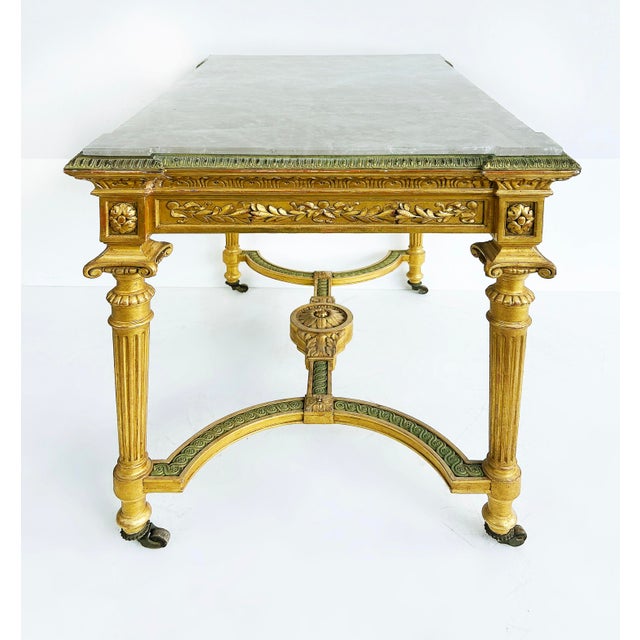 18th Century French Louis XVI Giltwood Console Table With Inset Onyx Top For Sale - Image 4 of 17
