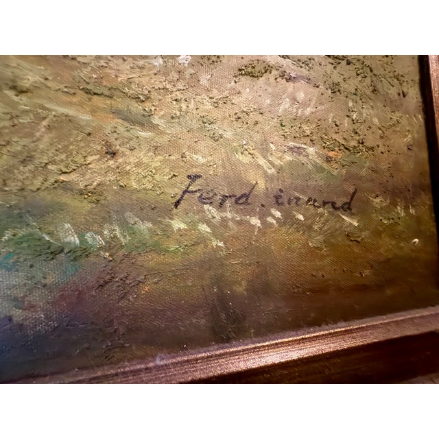 English Early 20th Century Original Ferdinand Arnold Oil Painting – English Fox Hunt Scene With Hounds – Traditional Equestrian Decor in Ornate Frame For Sale - Image 3 of 17