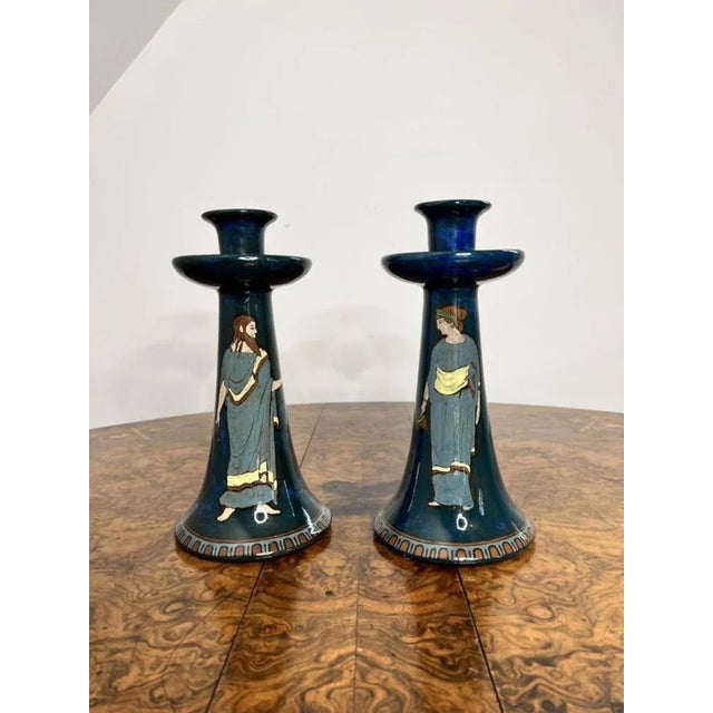 Ceramic Vintage Decoro Candlesticks, 1920, Set of 2 For Sale - Image 7 of 7