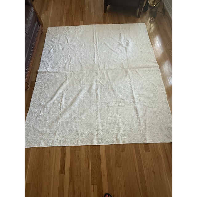 Antique 1920's Whirling Log Quilt Floursack Utility Quilt For Sale - Image 4 of 12