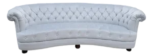 Vintage Chesterfield Style Curved Back Sofa Newly Reupholstered in a Mohair