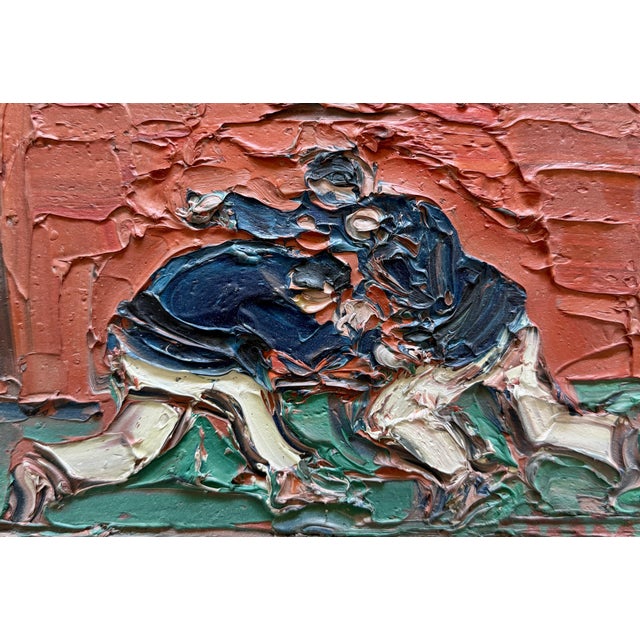 André Cottavoz, Yoseikan, The Fighters, Original Oil on Panel For Sale - Image 5 of 7
