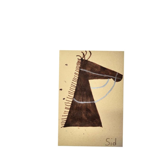 Outsider Art “Horses Together” Giclee Print For Sale - Image 10 of 10