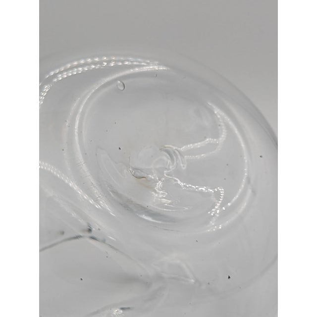 Blenko Art Glass Large Clear Pinched Globe Vase Rose Fish Bowl 1982-1999 For Sale - Image 9 of 12