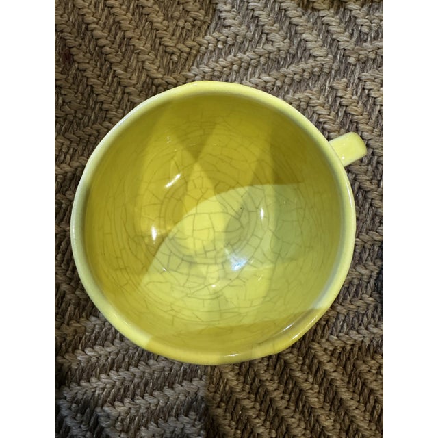 1950s Vintage Selca Yellow Majolica Cabbage Plate Set- 42 Pieces For Sale - Image 11 of 12