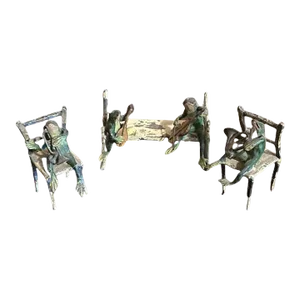 Late 19th Century Cold Painted Bronze Frog Musicians, Austrian - Set of 3