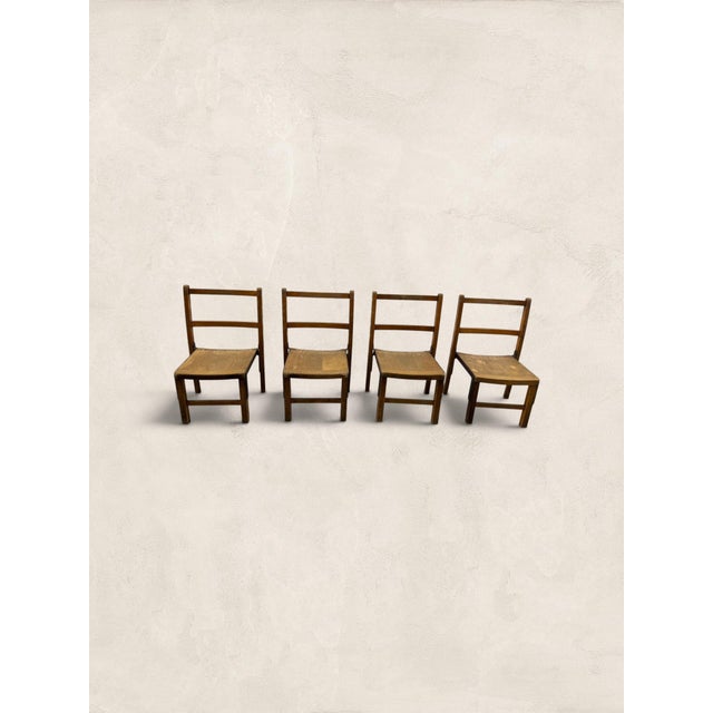 English Antique English Pine Children's Chairs, Set of Four For Sale - Image 3 of 18