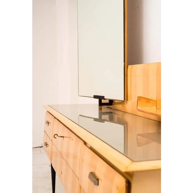 1950s Mid-Century Italian Maple Wood Dressing Table, 1950 For Sale - Image 5 of 16
