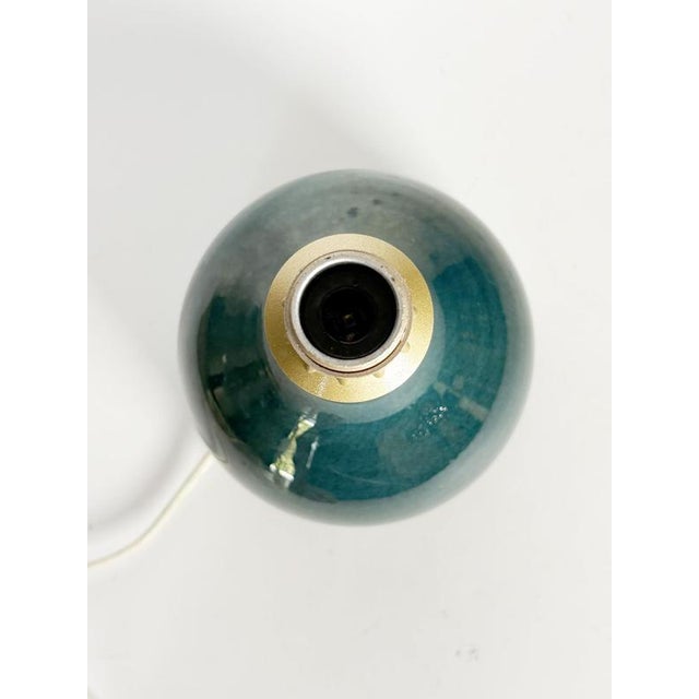 Blue Ceramic Table Lamp, France, 1970s For Sale - Image 9 of 11