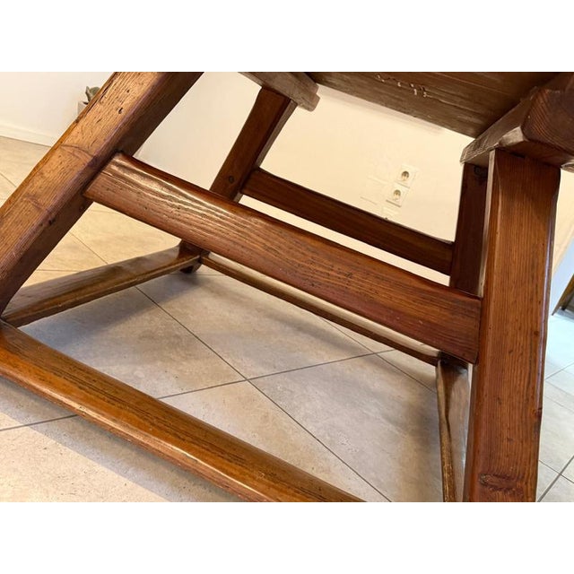 Brown Rustic Farmhouse Table in Wood For Sale - Image 8 of 12