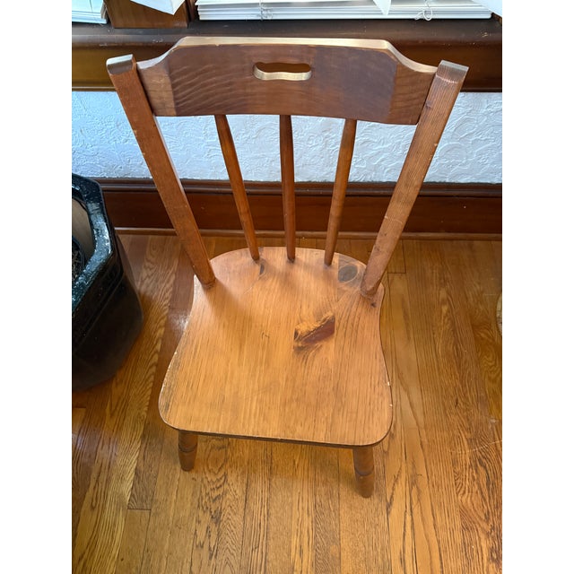Vintage Arts and Crafts Style Wooden Spindle Back Side Chair For Sale - Image 9 of 12