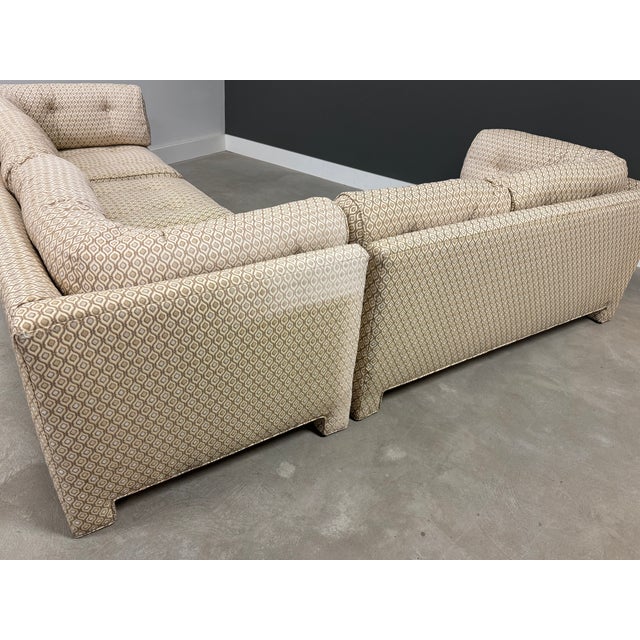 Milo Baughman Vintage Modern Parsons Style Sectional Sofa For Sale - Image 4 of 11