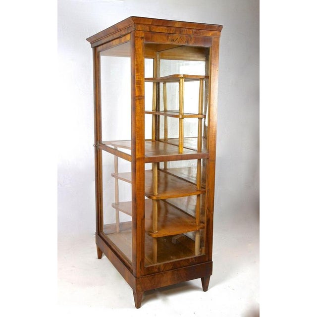 19th Century Biedermeier Display Cabinet in Vitrine and Nutwood, Austria, 1840 For Sale - Image 15 of 17