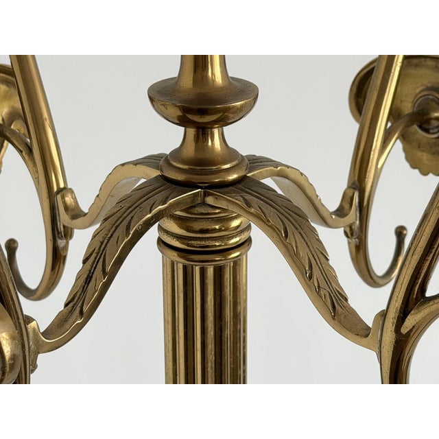 Vintage Brass Coat Rack with Rotating Crown and Fluted Column, 1960s For Sale - Image 15 of 18