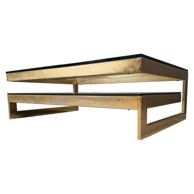 Vintage 23kt Gold Layered Two-Tier Coffee Table from Belgochrom, 1970s For Sale - Image 12 of 12