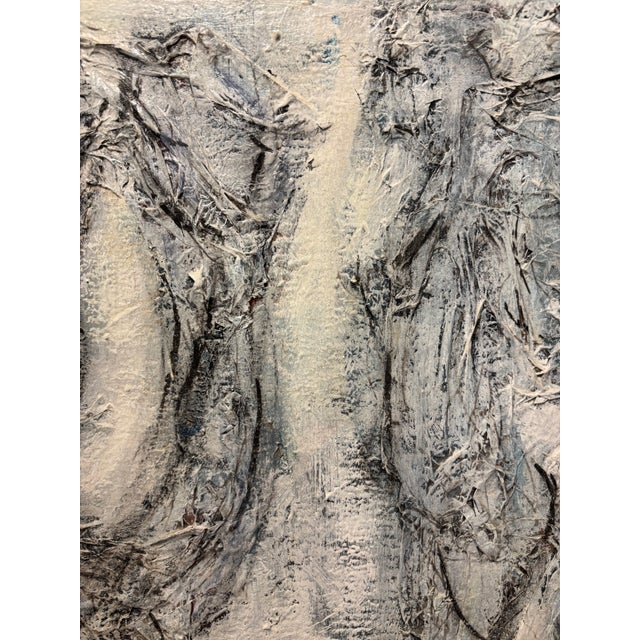 Vintage Mid-Century Modern Abstract Oil Painting For Sale - Image 4 of 16