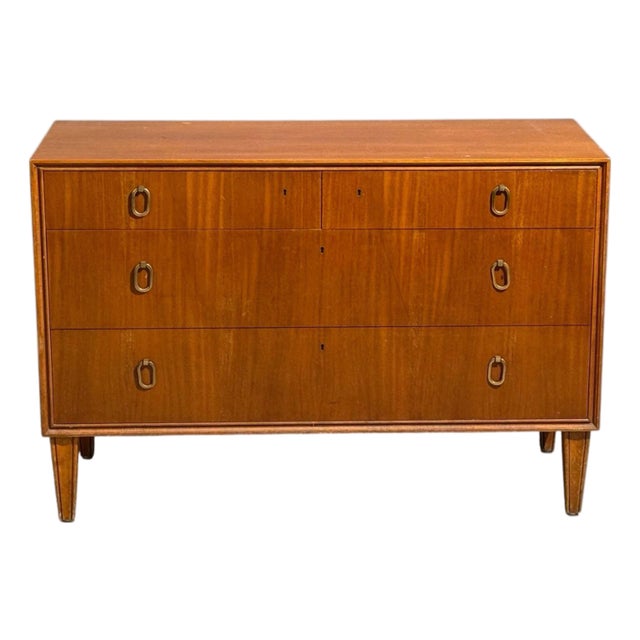 Swedish Modern Chest of Drawers by Axel Larsson, Mahogany Veneer, 1940s For Sale