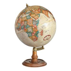 Vintage Replogle Sepia Brown Table Top Rotating World Globe