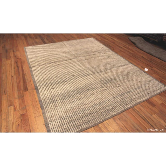 Elegant Cream Pastel Tones Modern Decorative Minimalist Rug, Country of Origin: Central Asia, Circa date: Modern Rugs -...