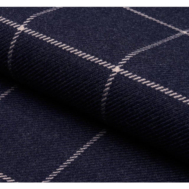 Traditional Bancroft Navy Wool Pillow Cover, 22x22 Pillow For Sale - Image 3 of 3