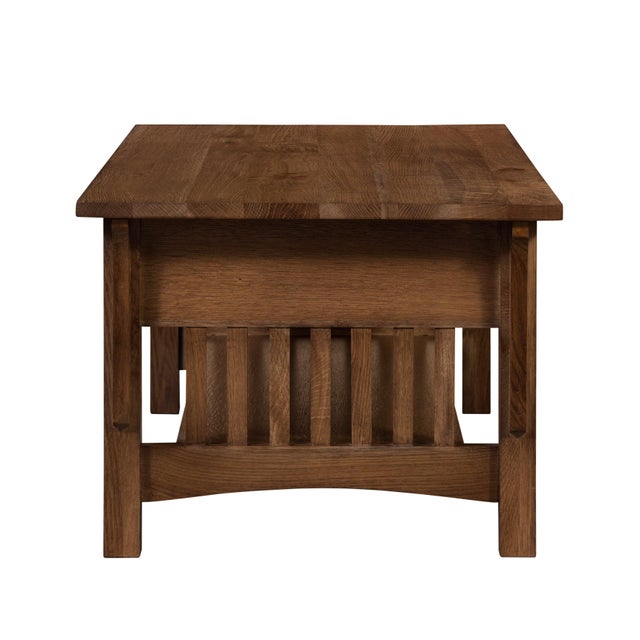 2020s Mission Crofter Style 1 Drawer Coffee Table - Walnut Stain For Sale - Image 5 of 9