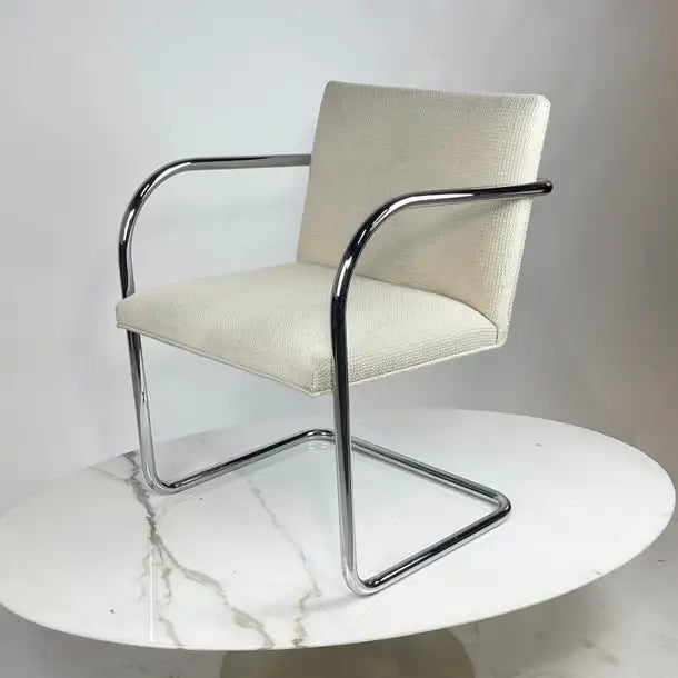 Mies Van Der Rohe for Knoll Modernist Brno Chair in Knoll Cato Upholstery For Sale - Image 12 of 12