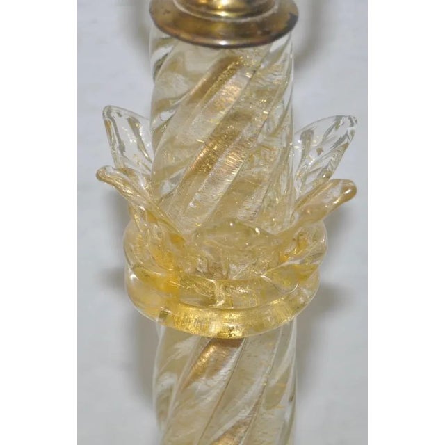 Gold C.1940s Murano Gold Fleck Table Lamp For Sale - Image 8 of 10