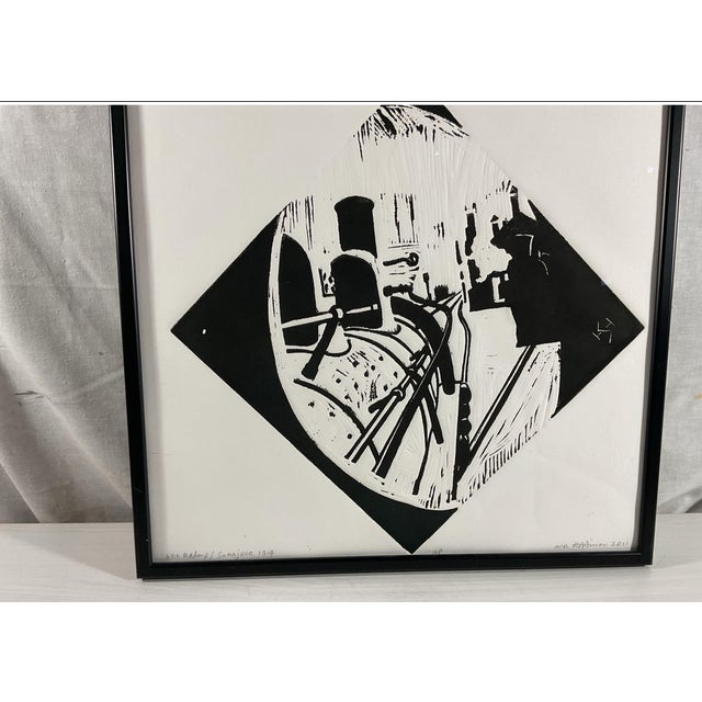 2010s 60s Redux/Sarajevo 1914" Original Linocut by Herbert Simon, Signed a.p. For Sale - Image 5 of 8