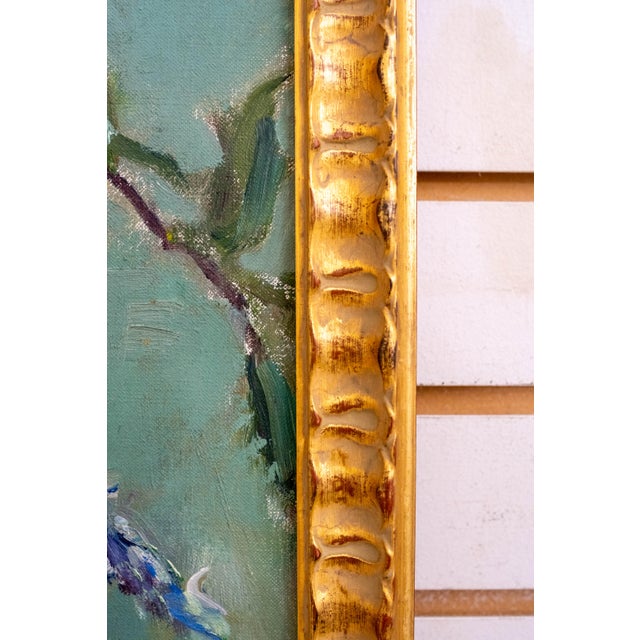 Abstract Still Life Flowers in Vase Oil Painting Signed For Sale In Philadelphia - Image 6 of 8