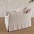 Parisian Chair Slip Covered in Belgian Linen- Oyster For Sale In Los Angeles - Image 6 of 9