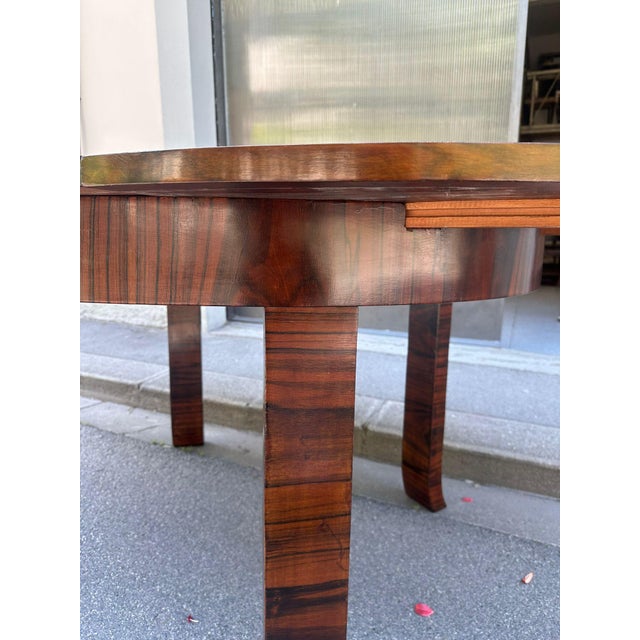Brown Extendable Oval Table in Zebrano Wood and Briar, 1930s For Sale - Image 8 of 13