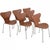 Set of 6 Arne Jacobsen Seven chairs with a chrome frame and fully upholstered in walnut classic leather. The chairs are...