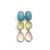 Bochic "Orient" Vintage Pink Quartz, Turquoise & Peridot Earrings 18K Gold & Silver For Sale - Image 12 of 18