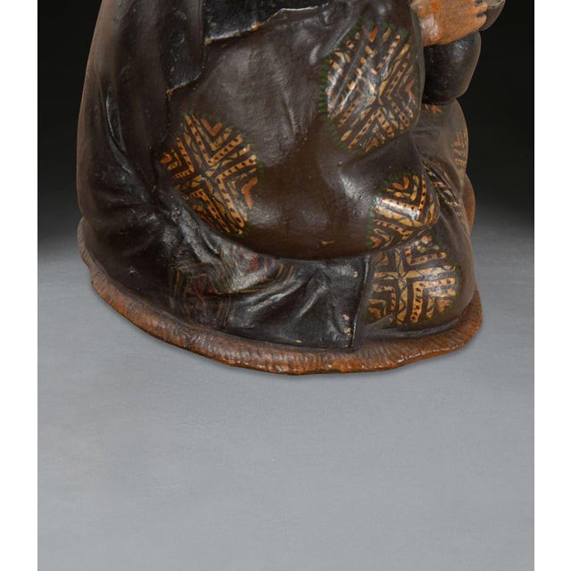Brown Antique Pottery Nodding Figure, 1850 For Sale - Image 8 of 9