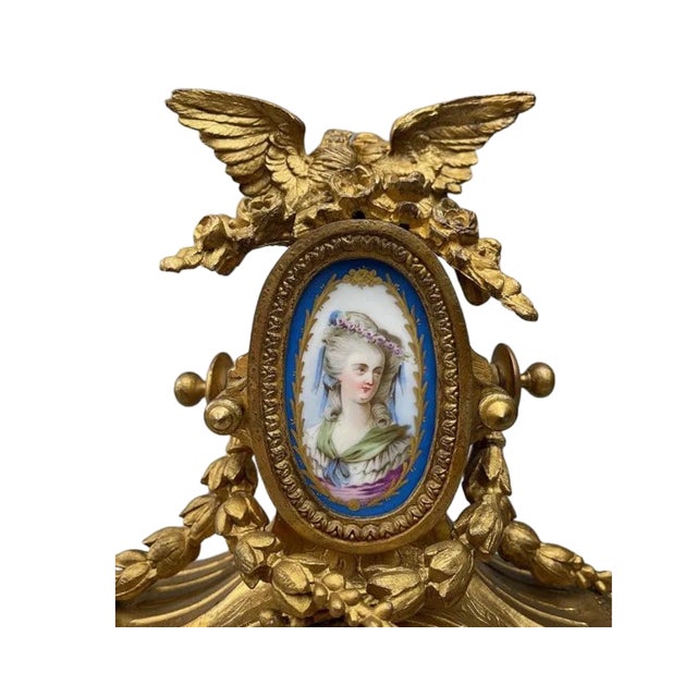 Antique French Japy Frères Ormolu & Sevres Style Porcelain Clock Garniture Set – True Masterpiece For Sale In Los Angeles - Image 6 of 18
