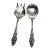 Art Nouveau Sterling Silver Serving Pierced Spoon and Fork For Sale