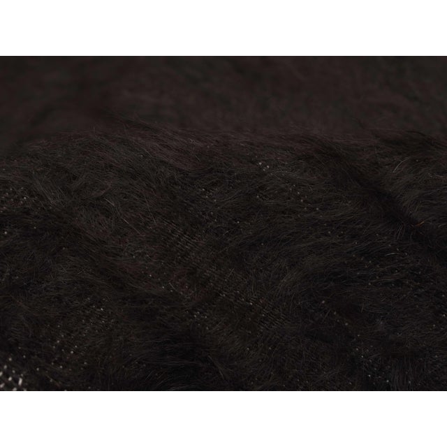1970s 1970s Vintage Handmade Wool Cotton Brown Area Rug For Sale - Image 5 of 9