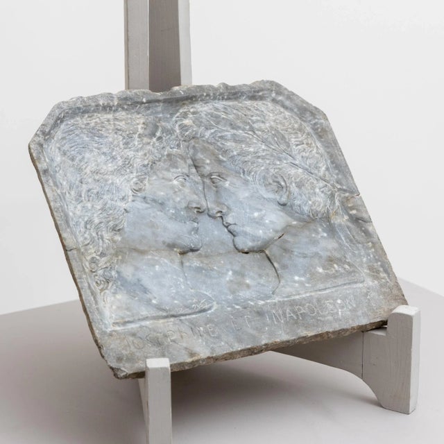 Relief of Napoleon and Josephine, France, 19th-Century, Marble For Sale - Image 4 of 7