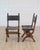 Wood Set of Six Mid-20th Century Spanish Walnut and Leather Dining Chairs For Sale - Image 7 of 9