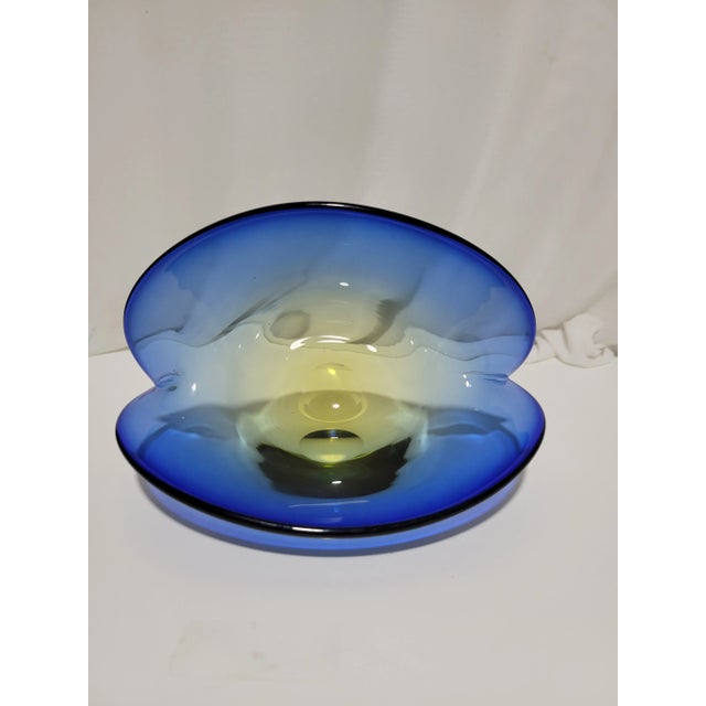 Vintage Archimede Seguso Attributed Art Glass Clamshell For Sale - Image 6 of 12