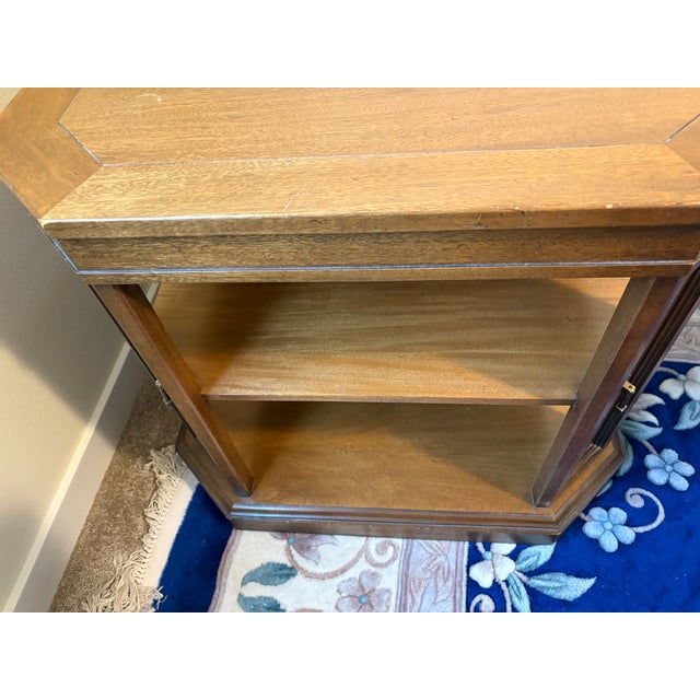 Vintage 1960s Mid-Century Octagonal Two-Tiered Commode Drum End Table For Sale - Image 4 of 6