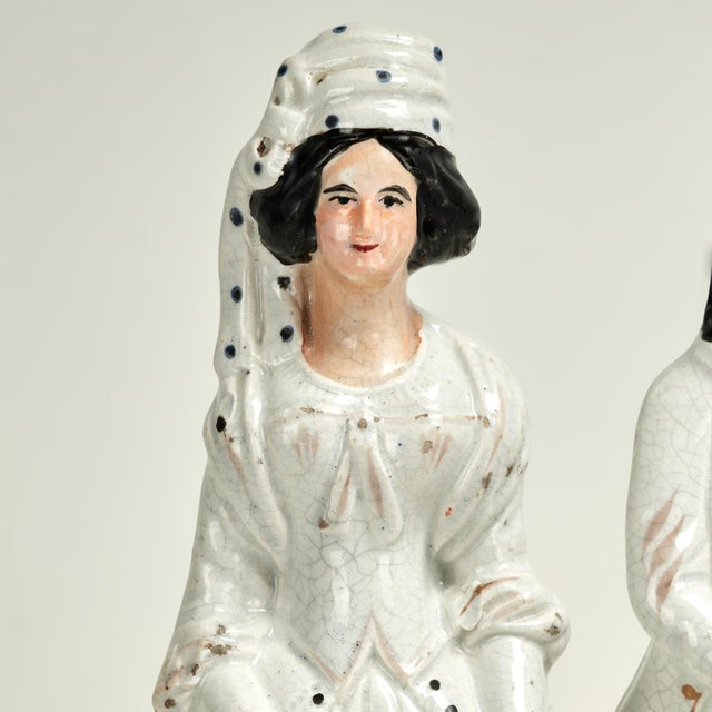 Late 19th Century Antique Staffordshire Double Musical Figures For Sale - Image 5 of 12