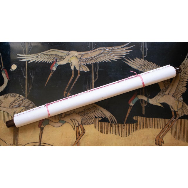 XL 1900-1940s Ink Landscape by Keihou, Japanese Scroll Painting For Sale - Image 12 of 15