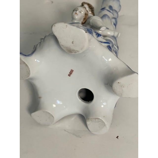 Vintage German Meisen Style Porcelain Figural 2 Parts Candleholders For Sale - Image 11 of 11