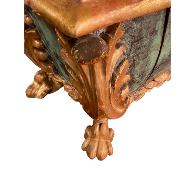 Italian Baroque Style Painted and Parcel Gilt Reliquary For Sale - Image 4 of 6