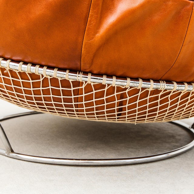 Percival Lafer Mp-87 Lounge Chair in Cognac Leather, 1970s Brazilian Mid Century Modern For Sale - Image 11 of 16