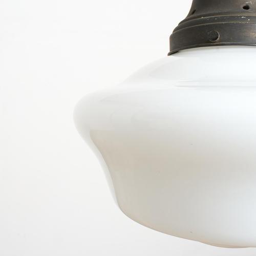 Vintage Opaline Glass Pendant Light, 1920s For Sale - Image 3 of 9